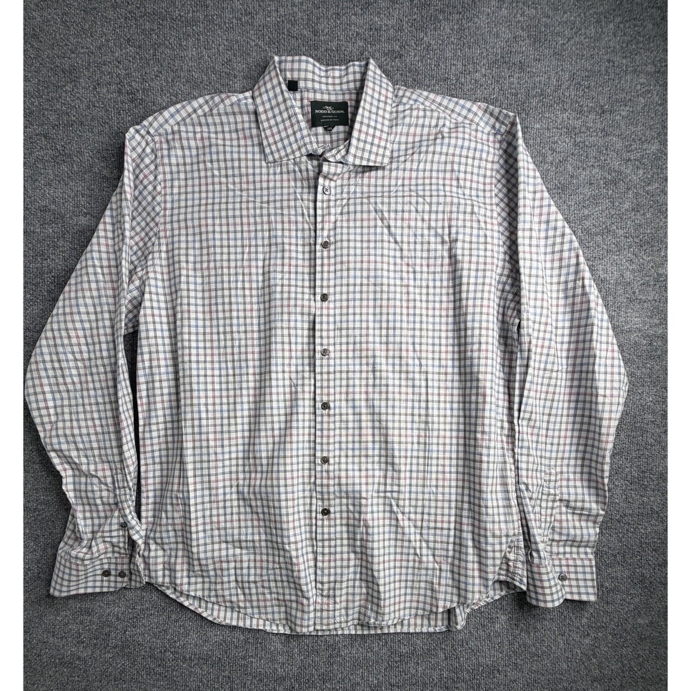 Rodd & Gunn Shirt Size 2XL Plaid Long Sleeve Button Up‎ Cotton Italy Multicolor